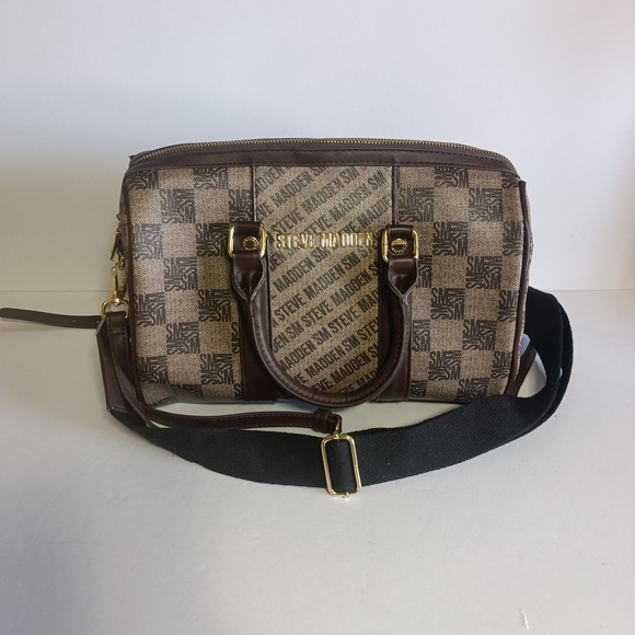 Steve Madden Bkali Brown Satchel/Crossbody/Shoulder Bag‎ Purse With 2 Straps - Picture 1 of 16